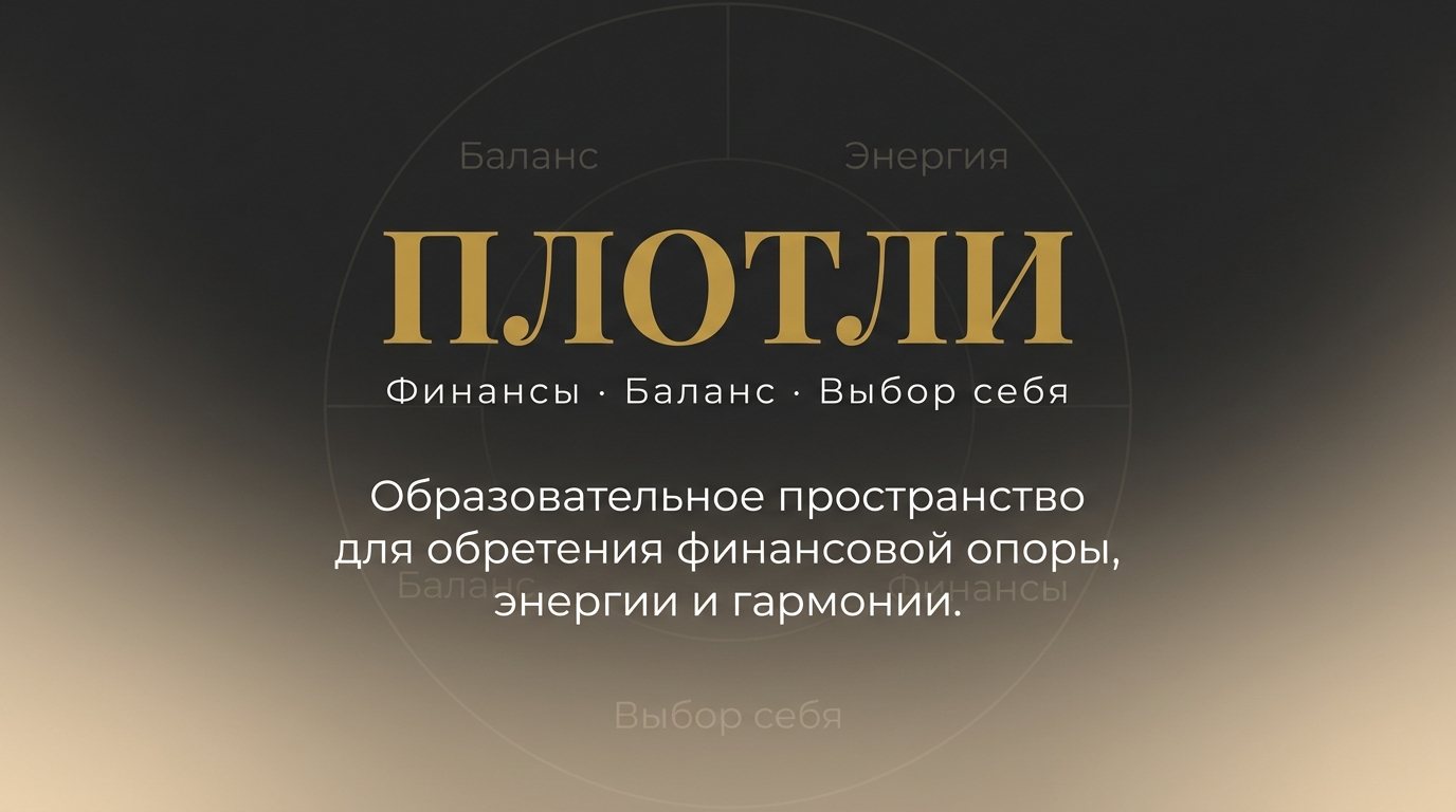 ПЛОТЛИ — Финансы, Баланс, Выбор себя. Образовательное пространство для обретения финансовой опоры, энергии и гармонии.